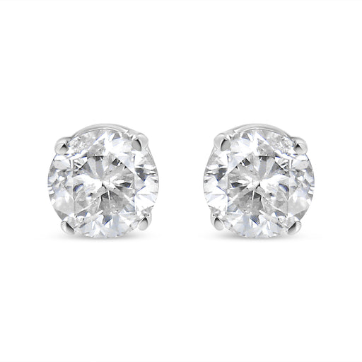 Bids.com 14K White Gold 1.0 Cttw 4-Prong Set Brilliant Round-Cut Solitaire Lab Grown Diamond Push Back Stud Earrings (E-F Color, VVS2-VS1 Clarity) Earrings