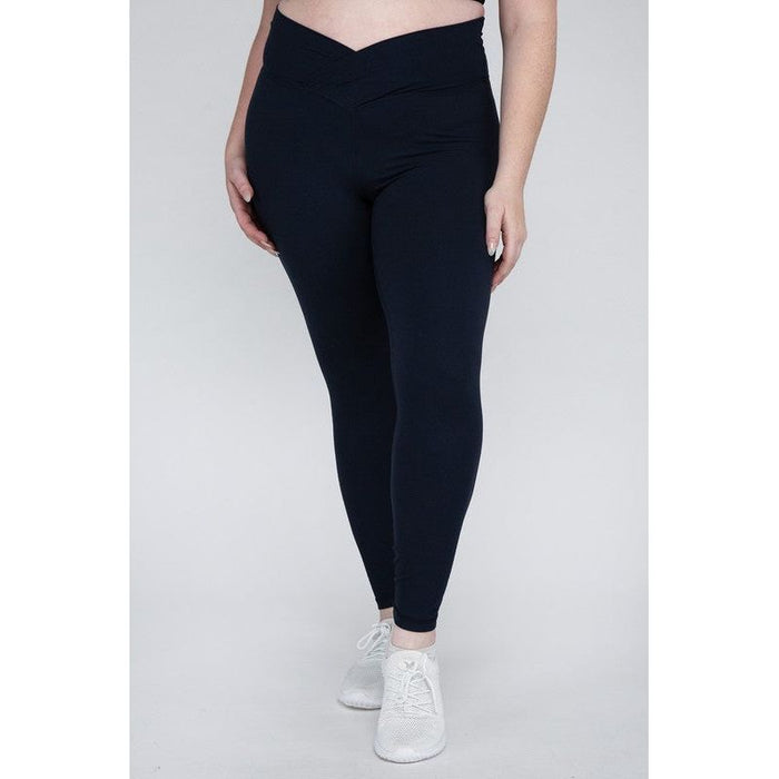 Plus Size V Waist Full Length Leggings