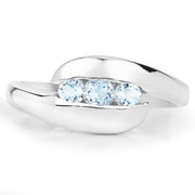 Bids.com 0.74 Carat Genuine Blue Topaz .925 Sterling Silver Ring Rings