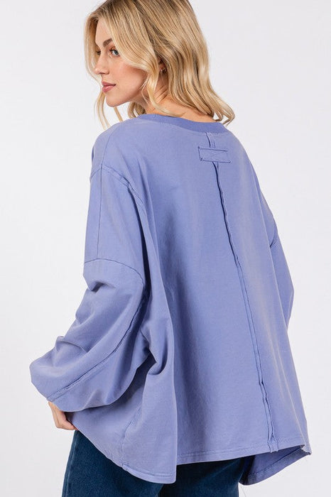 Flower Patch Dropped Shoulder Oversize Top