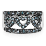 Bids.com 0.32 Carat Genuine Blue Diamond .925 Sterling Silver Ring Rings