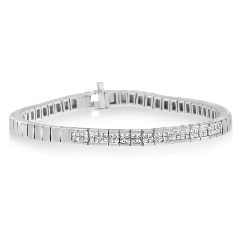 Bids.com 14K White Gold Princess Cut Diamond Bracelet (1.00 cttw, H-I Color, SI1-SI2 Clarity) Bracelets