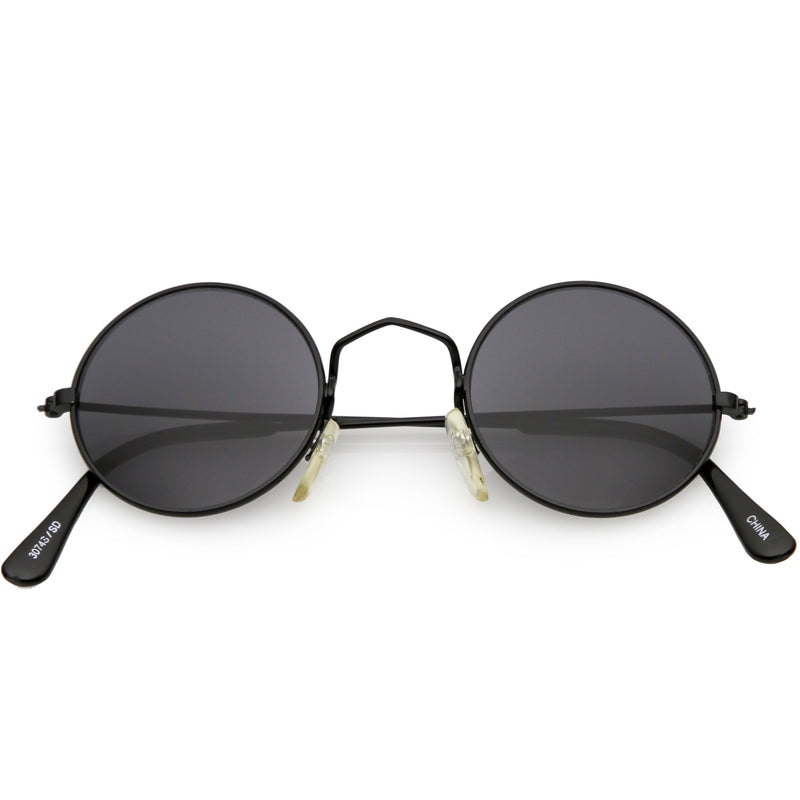 zeroUV Small Round Dapper True Vintage Metal Sunglasses C669 Sunglasses