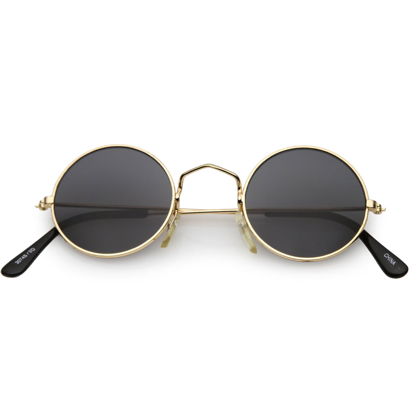 zeroUV Small Round Dapper True Vintage Metal Sunglasses C669 Sunglasses