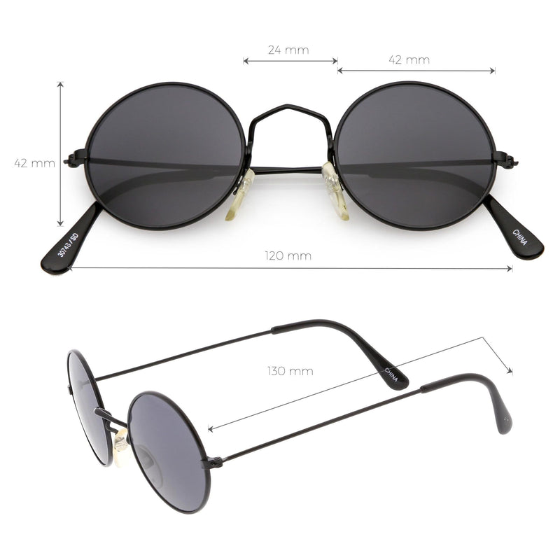 zeroUV Small Round Dapper True Vintage Metal Sunglasses C669 Sunglasses