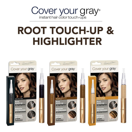 Cover your gray Cover your gray Root Touch-Up & Highlighter Jet Black 0.25 Oz Hair Color