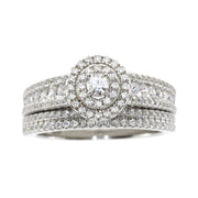 Bids.com Cubic Zirconia CZ SS Bridal Sterling Silver Rings