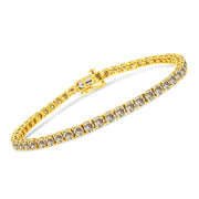 Bids.com 14K Yellow Gold Plated .925 Sterling Silver 8.0 Cttw Diamond Classic Link Tennis Bracelet (K-L Color, I2-I3 Clarity) - 7-1/4" Bracelets