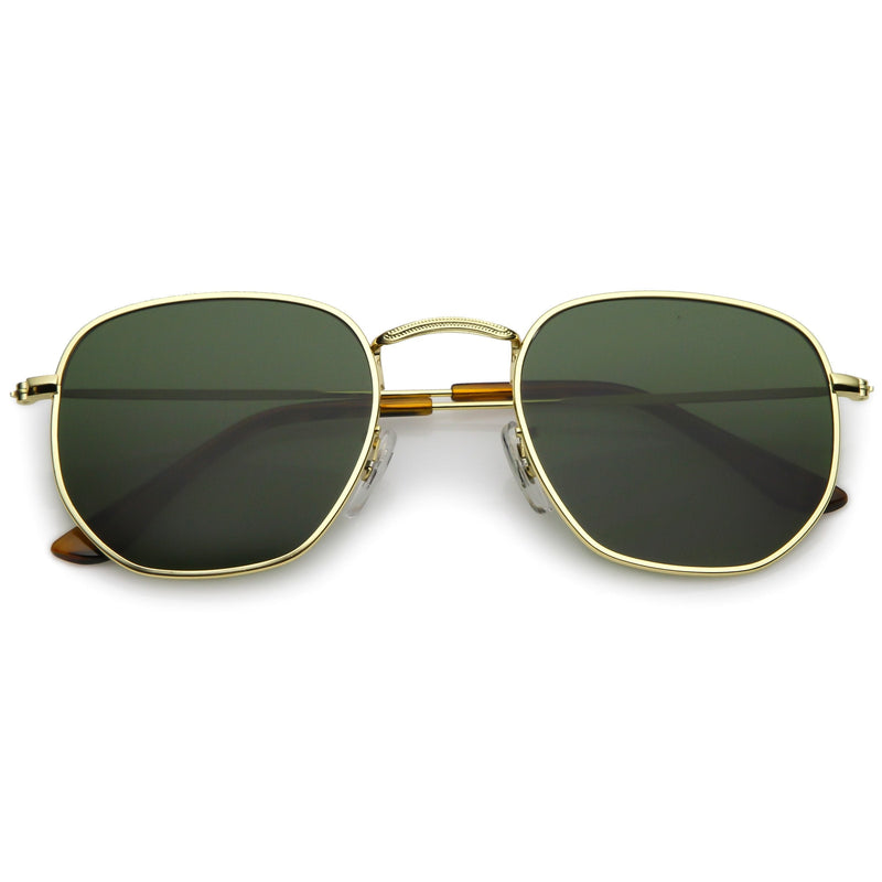 zeroUV Retro Modern Geometric Hexagon Frame Dapper Sunglasses C455 Sunglasses