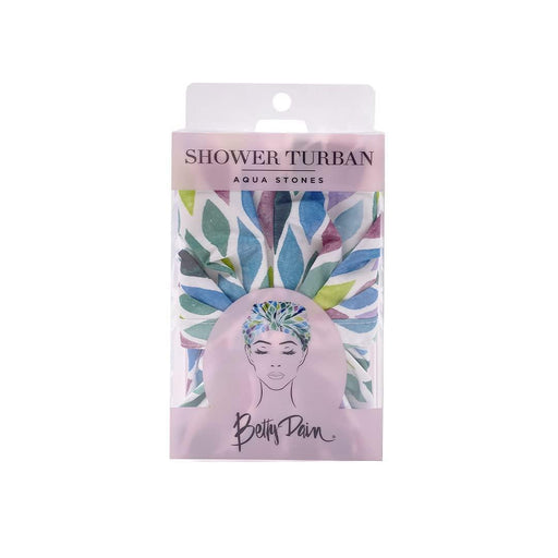 Betty Dain Betty Dain Turban Shower Cap Aqua Stones Shower Caps Gray