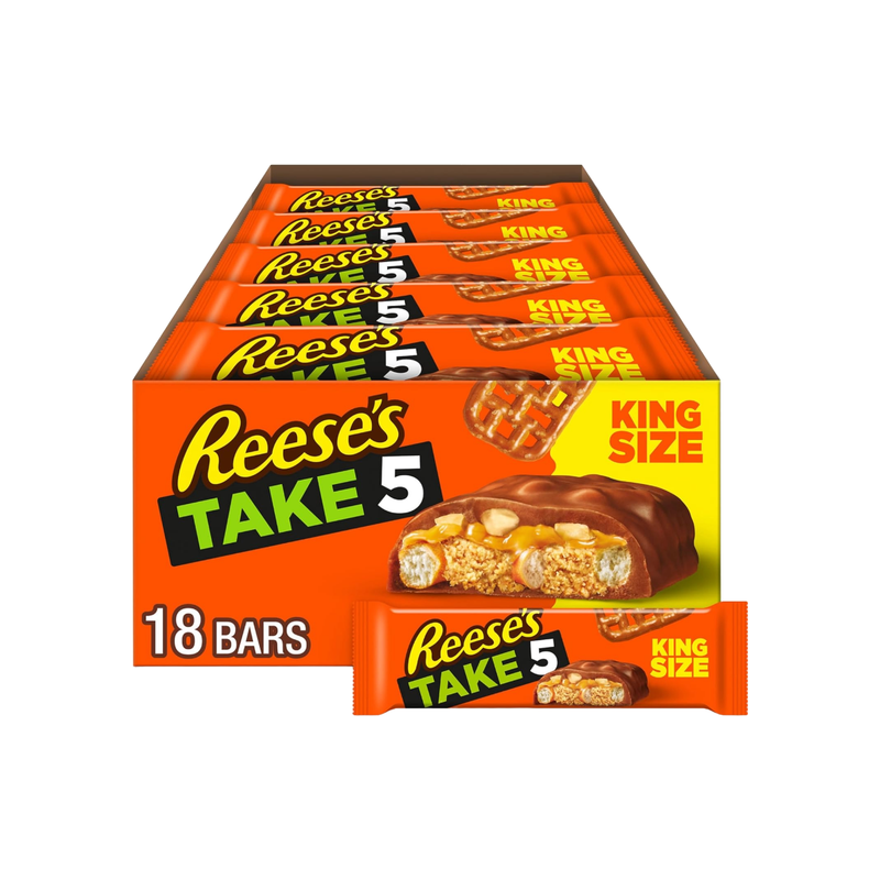 Reese's Hershey's Take 5 Snack Bars, Five-Layer Chocolate Candy, 1.5 oz (Pack of 18) Candy & Chocolate