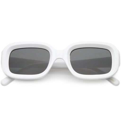 zeroUV Artistic Retro Modern Deep Rectangle Block Flat Lens Sunglasses C673 Sunglasses