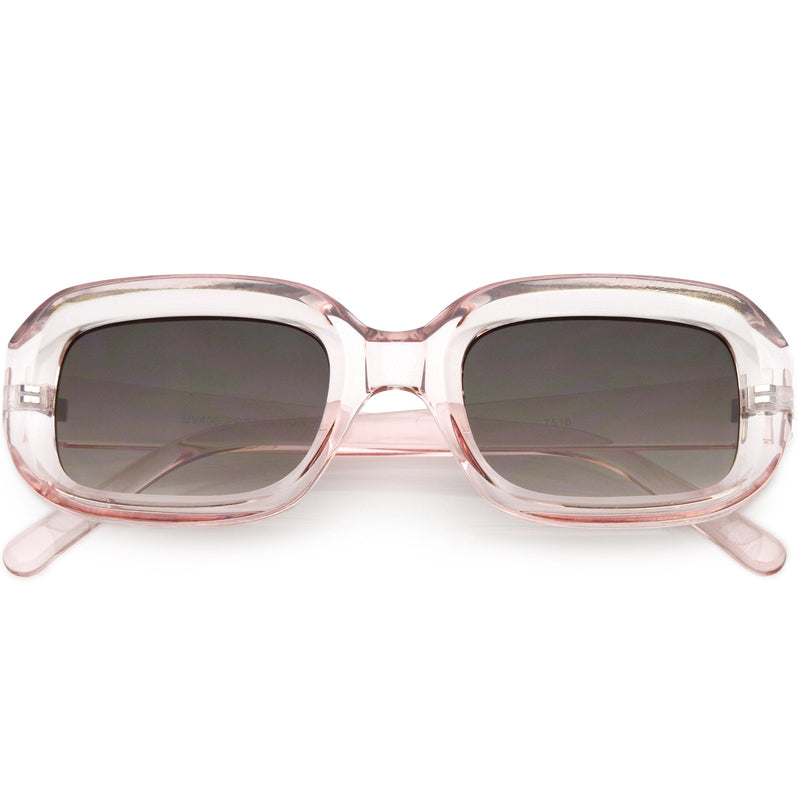 zeroUV Artistic Retro Modern Deep Rectangle Block Flat Lens Sunglasses C673 Sunglasses