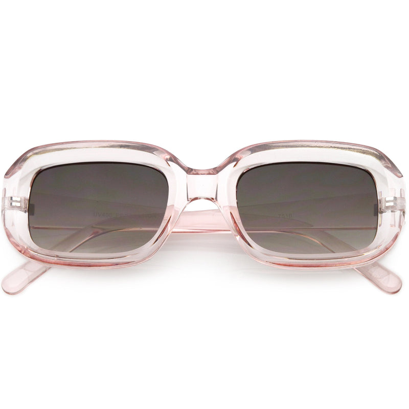 zeroUV Artistic Retro Modern Deep Rectangle Block Flat Lens Sunglasses C673 Sunglasses