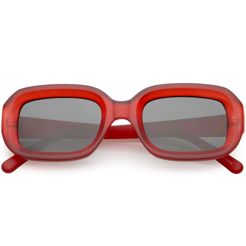 zeroUV Artistic Retro Modern Deep Rectangle Block Flat Lens Sunglasses C673 Sunglasses