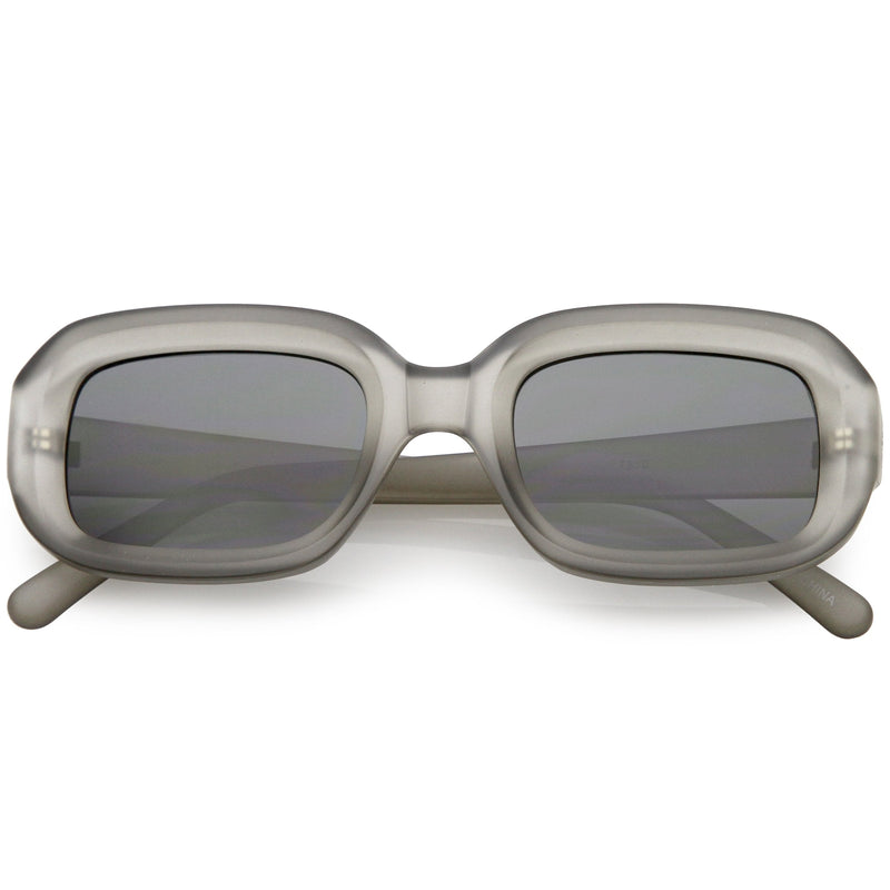 zeroUV Artistic Retro Modern Deep Rectangle Block Flat Lens Sunglasses C673 Sunglasses