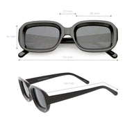 zeroUV Artistic Retro Modern Deep Rectangle Block Flat Lens Sunglasses C673 Sunglasses