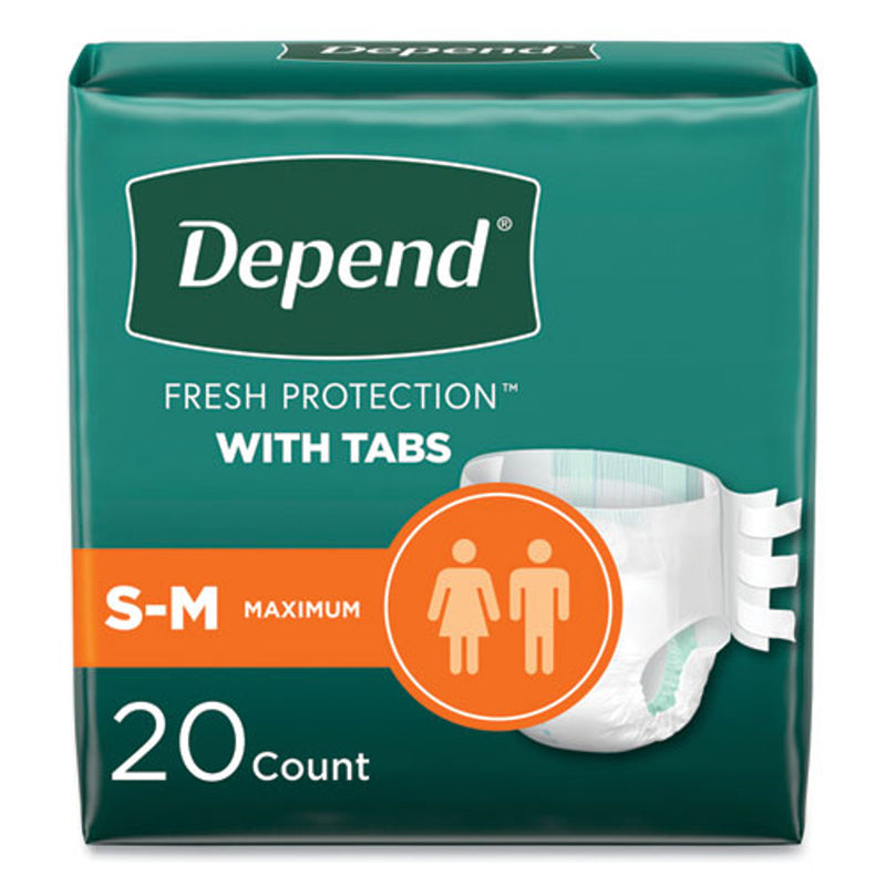 Depend Depend Fresh Protection Incontinence Briefs with Tabs, Maximum Absorbency, S/M, 20 Count Incontinence Aids