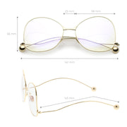 zeroUV Women's Vintage Oversize Butterfly Clear Lens Glasses C418 Glasses