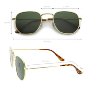 zeroUV Retro Modern Geometric Hexagon Frame Dapper Sunglasses C455 Sunglasses