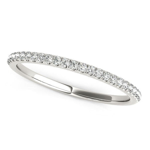 Bids.com 14k White Gold Diamond Wedding Band in Pave Setting (1/8 cttw) Rings