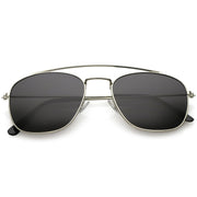 zeroUV Retro Dapper Full Metal Square Crossbar Sunglasses C356 Sunglasses