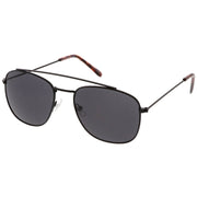 zeroUV Retro Dapper Full Metal Square Crossbar Sunglasses C356 Sunglasses
