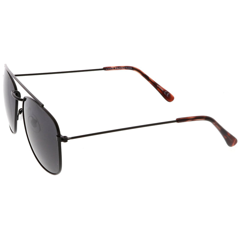 zeroUV Retro Dapper Full Metal Square Crossbar Sunglasses C356 Sunglasses