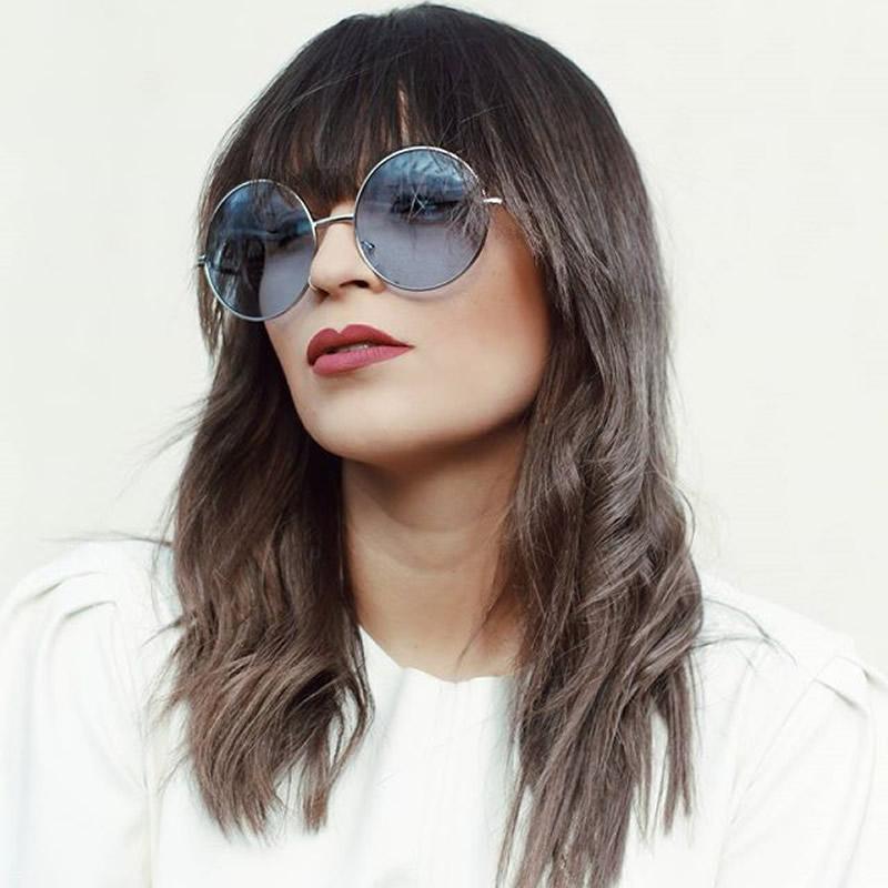 zeroUV Retro Hippie Mid Sized Round Color Lens Sunglasses 9814 Sunglasses