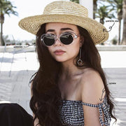 zeroUV Retro 1990's Fashion Oval Clout Goggle Sunglasses 51mm C381 Sunglasses