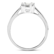 Bids.com 0.48 Carat Genuine White Diamond 18K White Gold Ring Rings