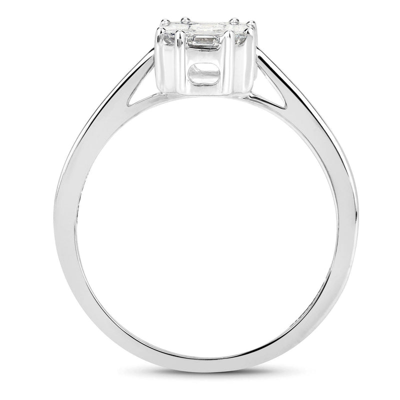 Bids.com 0.48 Carat Genuine White Diamond 18K White Gold Ring Rings