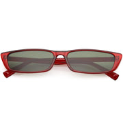 zeroUV Retro Slim Flat Top Narrow 1990's Sunglasses C671 Sunglasses