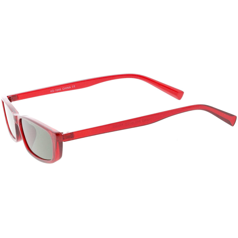 zeroUV Retro Slim Flat Top Narrow 1990's Sunglasses C671 Sunglasses