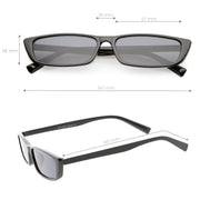 zeroUV Retro Slim Flat Top Narrow 1990's Sunglasses C671 Sunglasses