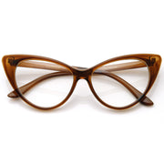 zeroUV 1950's Vintage Mod Fashion Cat Eye Clear Lens Glasses 8435 Glasses