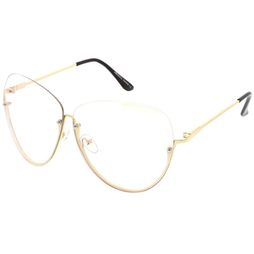 zeroUV Women's Oversize Rimless Clear Lens Glasses C294 Glasses