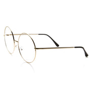zeroUV 1920's Vintage Era Large Round Metal Clear Lens Glasses 8714 Glasses