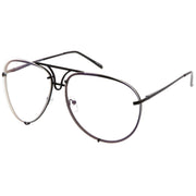 zeroUV Oversize Industrial Design Clear Flat Lens Aviator Glasses C155 Glasses