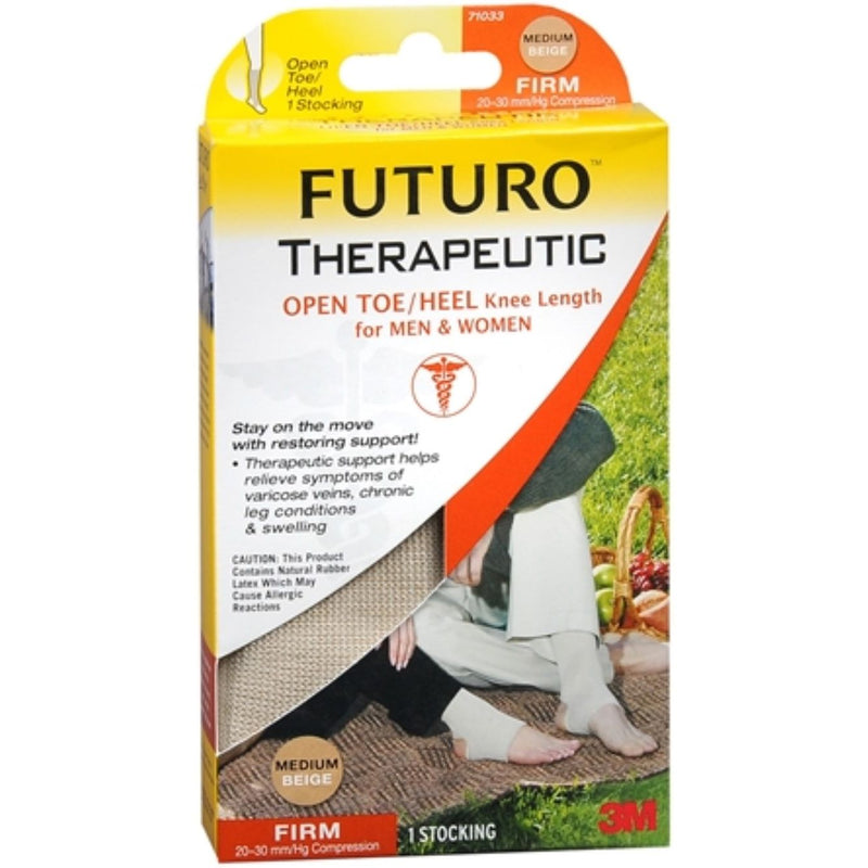 Futuro Futuro Open Toe/Heel Therapeutic Knee Length Stocking, Medium Beige, Firm Health & Beauty