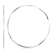 Bids.com Sterling Silver Large Polished Round Hoop Earrings Earrings