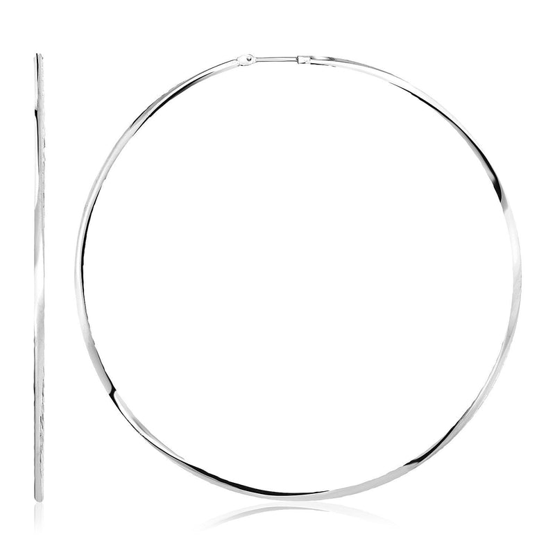 Bids.com Sterling Silver Large Polished Round Hoop Earrings Earrings