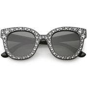zeroUV Oversize Novelty Star Embellished Horned Rim Sunglasses C683 Sunglasses