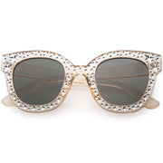 zeroUV Oversize Novelty Star Embellished Horned Rim Sunglasses C683 Sunglasses