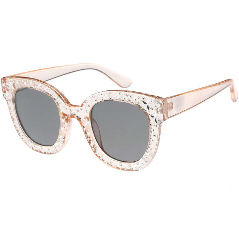 zeroUV Oversize Novelty Star Embellished Horned Rim Sunglasses C683 Sunglasses