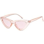 zeroUV Women's Retro 1990's Narrow Flat Color Tone Lens Cat Eye Sunglasses C524 Sunglasses