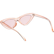 zeroUV Women's Retro 1990's Narrow Flat Color Tone Lens Cat Eye Sunglasses C524 Sunglasses