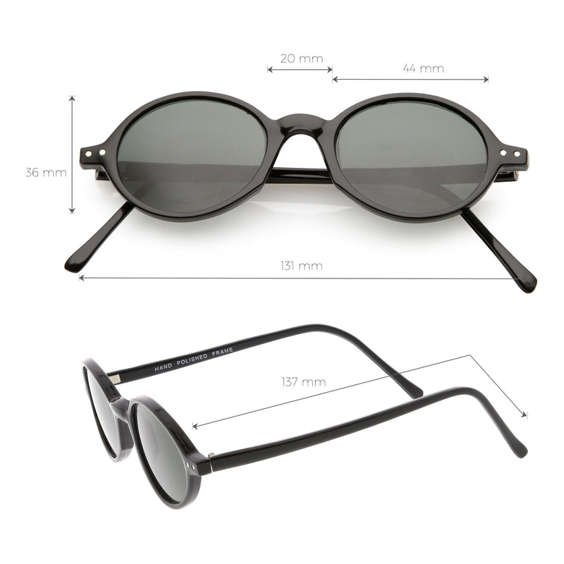 zeroUV European True Vintage Round Oval Dapper Sunglasses C659 Sunglasses