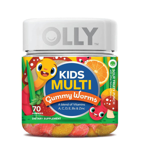 Olly Olly Kids Sour Fruity Punch Multivitamin Gummy Worms Vitamins & Supplements