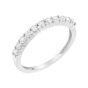 Bids.com IGI Certified 1/2 Cttw Diamond 10K White Gold Prong Set Fluted Band Style Ring (I-J Color, I2-I3 Clarity) - Size 7 Rings